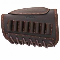Appui joue porte munitions pour gaucher - Cuir véritable (2)
