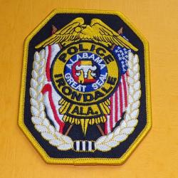 TISSU PATCH : POLICE IRONDALE , ALABAMA GREAT SEAL , DIMENSION VOIR PHOTOS, BON ETAT VOIR PHOTOS . P