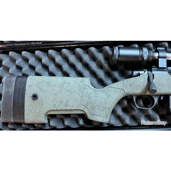 ensemble BERGARA BMR X CARBON GREEN BLACK FLECK CAL 17 HMR 18" 1/2 28 + LUNETTE + SILENCIEUX
