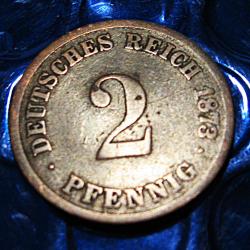ALLEMAGNE piece de 2 pfenning deutsches reich 1873 tb+