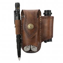 Tourbon-Étui à outils en cuir RapDuty, poche EDC, gaine multi-outils