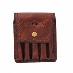 Tourbon-Porte-munitions en cuir pour l'adhérence du fusil à 5 balles -**MARRON