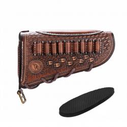 Tourbon--Couverture de crosse de fusil de chasse en cuir
