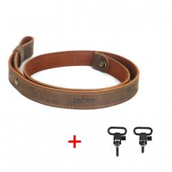 Tourbon--Tourbon-Sangle de tir réglable en cuir de vache 109cm -**NOIR 2 ATTACHES-LIVRAISON GRATUITE