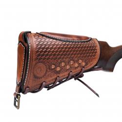 Tourbon-Juste de crosse de fusil en cuir vintage, extension réglable avec inserts
