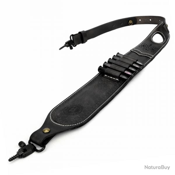 Tourbon--Sangle rglable coordonnante pour fusil en cuir avec merillons-LIVRAISON GRATUITE