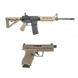 Carabine PSA PA-15 16" Nitride M4 Carbine 5.56 NATO &Pistolet PSA Dagger Compact 9mm, FDE