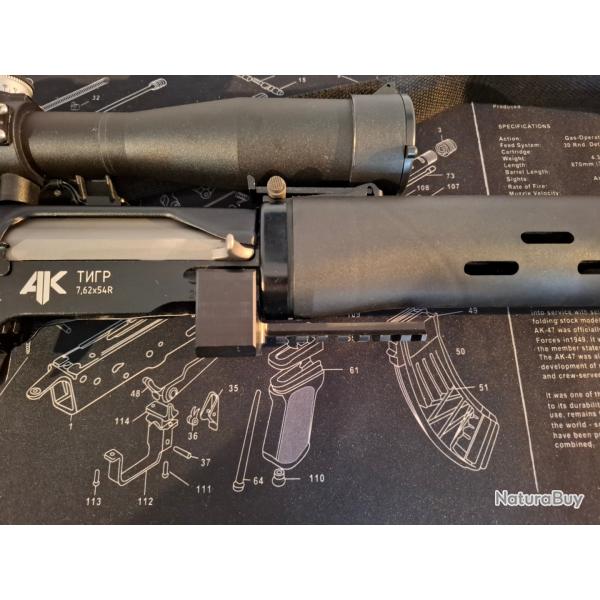 Adaptateur de bipied picatinny pour SVD/Tigr/NDM86
