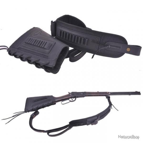 BUSC CARTOUCHIRE + BRETELLE POUR 22lr 17HMR - NOIR - LIVRAISON GRATUITE