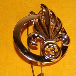 LEGION : 3° REGIMENT ETRANGER D'INFANTERIE DE LA LEGION ETRANGERE , INSIGNE DE BERET DORE , FABRICAN