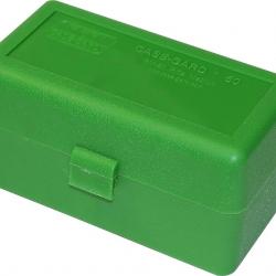 Boîte de Rangement pour 50 Munitions Calibres .243, .308 Win, 6.5 Creedmoor Verte