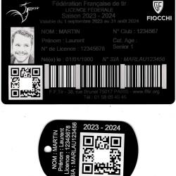 Licence de tir + Porté clé TAG militaire en aluminium gravé au laser (Recto)