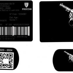 Licence de tir + Porté clé TAG militaire en aluminium gravé au laser (Recto / Verso)