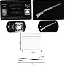 Licence de tir FFBT + Porté clé TAG militaire en aluminium gravé au laser (Recto / Verso) + Porte ba