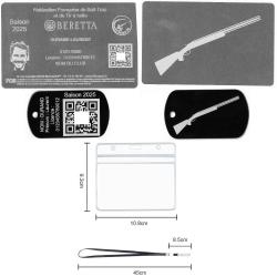 Licence de tir FFBT argenté + Porté clé TAG militaire en aluminium gravé au laser (Recto / Verso) + 