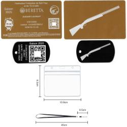 Licence de tir FFBT doré + Porté clé TAG militaire en aluminium gravé au laser (Recto / Verso) + Por