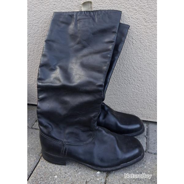 BOTTES EN CUIR OFFICIER DE L'ARME SOVIETIQUE CUIR P.42 URSS CCCP 1970-1980s
