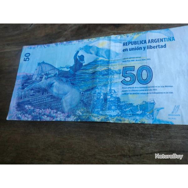 billet rpublica argentina  cincuenta pesos  / 68594545 A