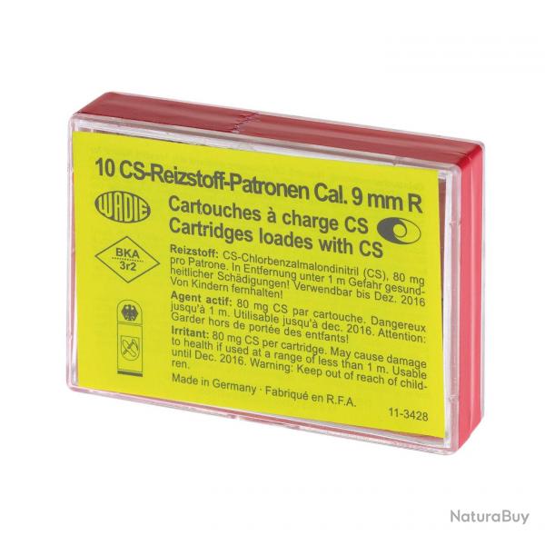 Bote de 10 cartouches 9 mm RK  gaz CS