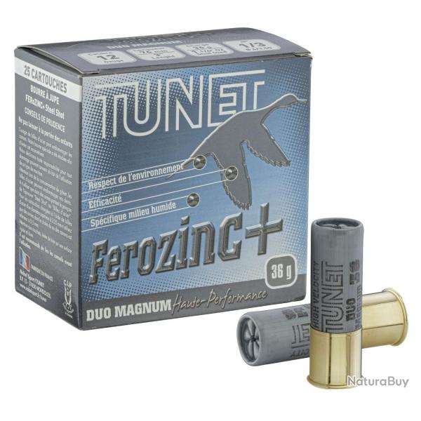 Cartouches de chasse Hautes Performances Tunet Ferozinc+ Duo-Magnum 12/76 36g Acier numro 1/3