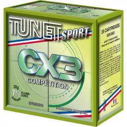 Boite x25 Cartouches Ball Trap TUNET cal12 CX3 BIOR 28BJ Pb7.5