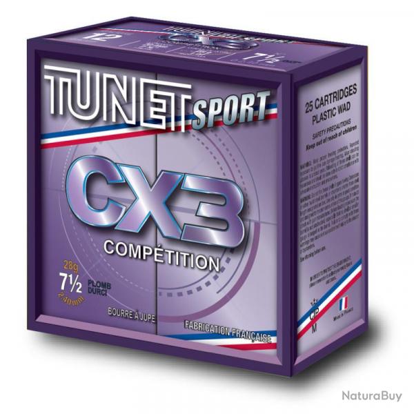 Boite x25 - Cartouche TUNET cal12 CX3 28BJ Pb7.5