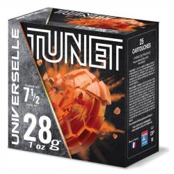 Boite x25 Cartouche ball trap TUNET cal12 UNIVERSELLE 28BJ Pb7.5