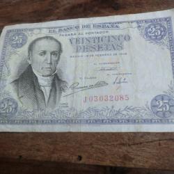 billet 25 pesetas  /  J03032085 / 1946