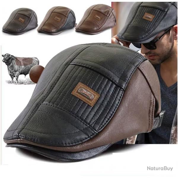 TOP ENCHERE Casquette Bret SimiliCUIR