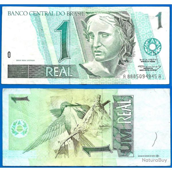 Bresil 1 Real 1995 Sign 37 Serie A Oiseau Billet Amerique Sud Brazil Brasil