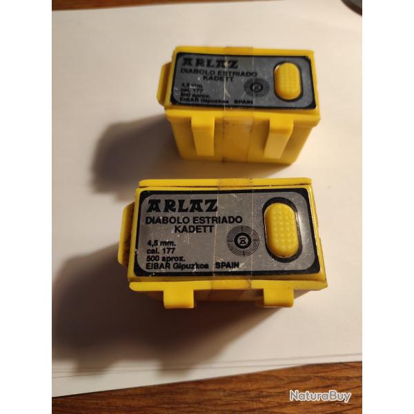 Lot de 2 botes Plomb 4,5 mm  ARLAZ  bote de 500 cal 177