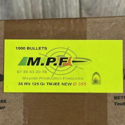 Ogives MPF 9mm Ø.355 RN TMJ 125gr x1000