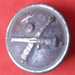 Bouton uniforme Militaire Artillerie 1873-1914, GRENADE CANON CROISÉ, Ø 17mm.
