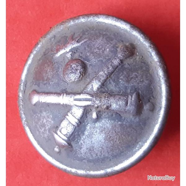 Bouton uniforme Militaire Artillerie 1873-1914, GRENADE CANON CROIS,  17mm.