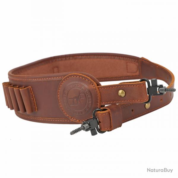 charpe de fusil en cuir avec cartouches porte-munitions -**PU with swivels  LIVRAISON GRATUITE