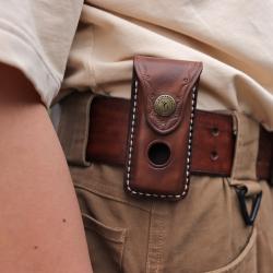 Etui à mousqueton pour Couteau pliant de poche en cuir EDC LIVRAISON GRATUITE