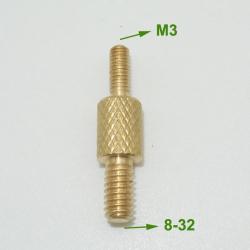 adaptateur double male pour baguette de nettoyage - 8-32 vers M3