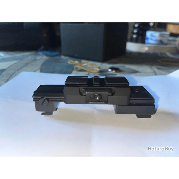 Montage  crochets pour rail WEAVER 21 mm + embase pour point rouge AIMPOINT