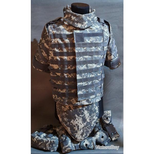 Gilet tactique Urban AirSoft / Rplique - Gilet faon militaire, complet 10 pices