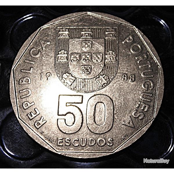 Portugal piece de 50 escudos 1988 ttb