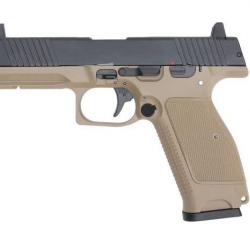 PISTOLET 6MM MKW BLOWBACK METAL NOIR ET TAN