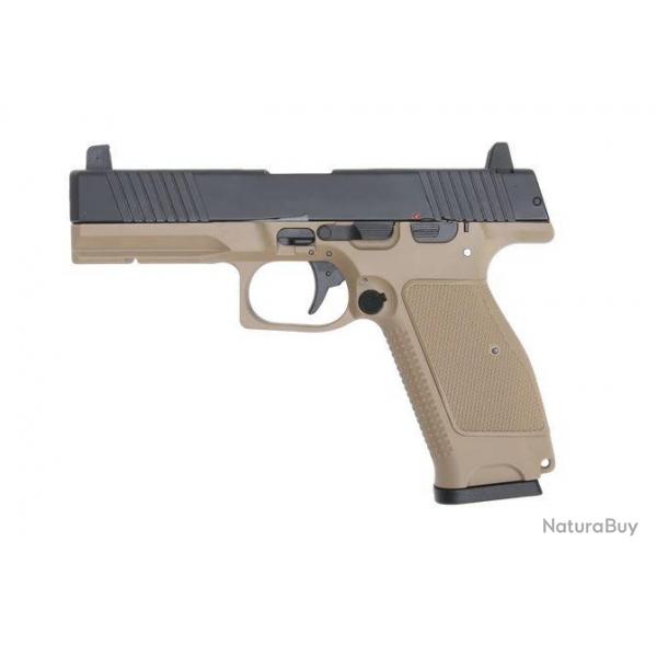 PISTOLET 6MM MKW BLOWBACK METAL NOIR ET TAN