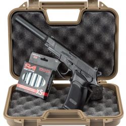 Pack airsoft Bersa Thunder 9 CO2 + mallette + 5 cartouches de CO2 + silencieux