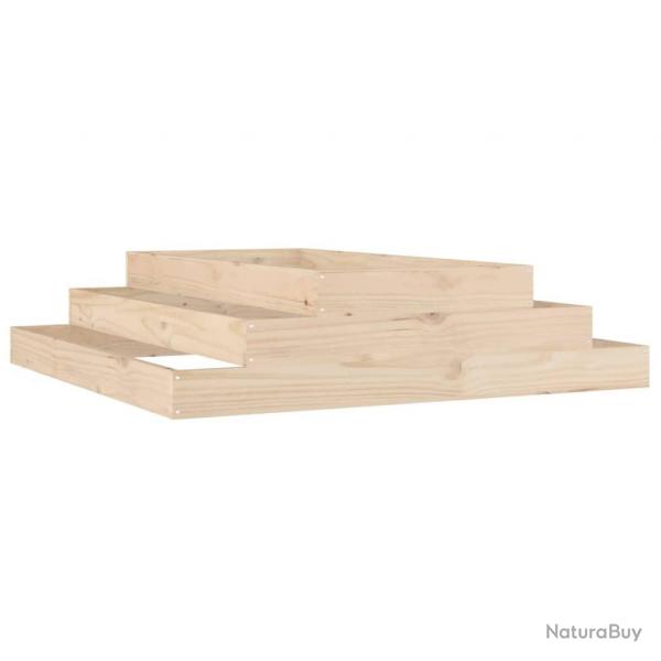 Jardinire bac lit surlev plantes fleurs terrasse jardin 110 x 110 x 27 cm bois massif de pin mar