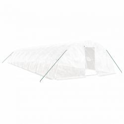 Serre tente abri plante fleur légumes avec cadre en acier 80 m² 16 x 5 x 2,3 m blanc 02_0044633
