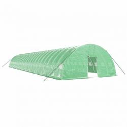 Serre tente abri plante fleur légumes avec cadre en acier 144 m² 24 x 6 x 2,85 m vert 02_0044548