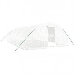 Serre tente abri plante fleur légumes avec cadre en acier 40 m² 8 x 5 x 2,3 m blanc 02_0044589