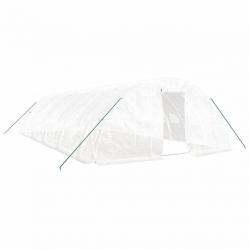 Serre tente abri plante fleur légumes avec cadre en acier 50 m² 10 x 5 x 2,3 m blanc 02_0044603