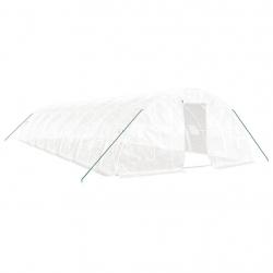 Serre tente abri plante fleur légumes avec cadre en acier 70 m² 14 x 5 x 2,3 m blanc 02_0044621