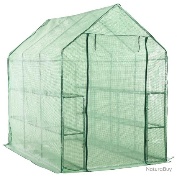 Serre tente abri plante fleur lgumes de plain-pied avec 12 tagres acier 143 x 214 x 196 cm vert